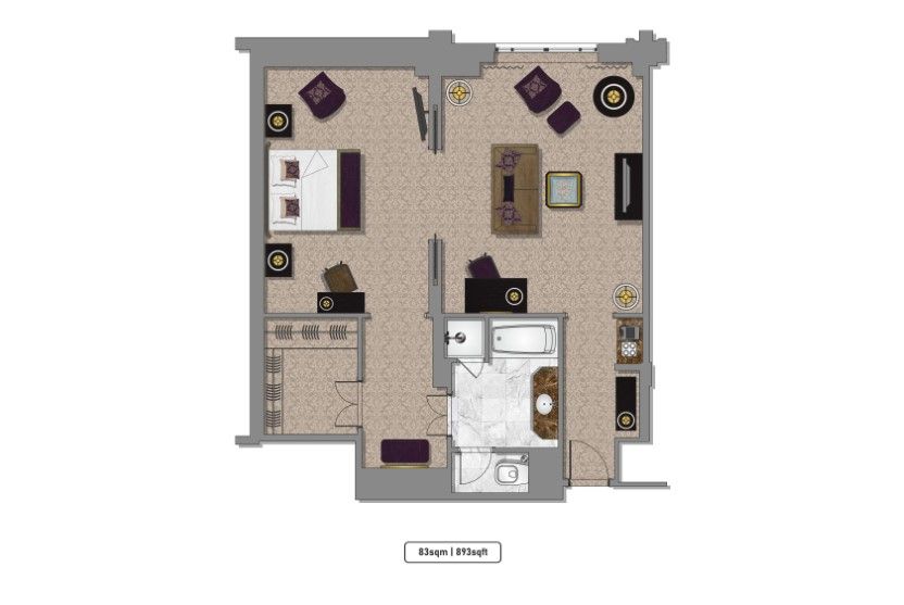 One Bedroom Suite Floor Plan (Custom)