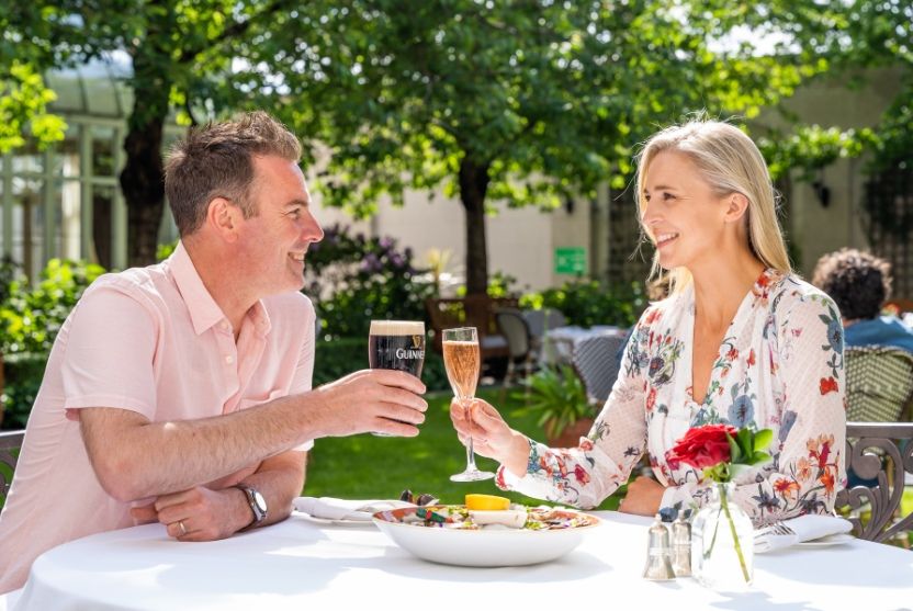Intercontinental Dublin Garden Terrace Outdoor Dining Summer Couple
