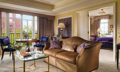 One bedroom suite with balcony living room www.intercontinentaldublin.ie