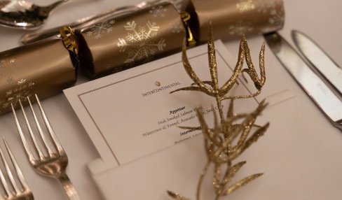 Festive Dining table set up at InterContinental Dublin 